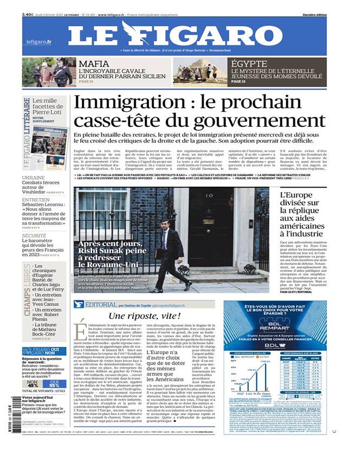 Parution presse Le Figaro Fevrier 2023